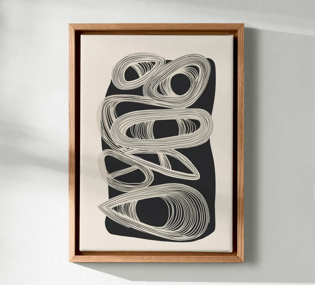 Continuous Flow - Monochrome Abstract Design canvas by Flow Line