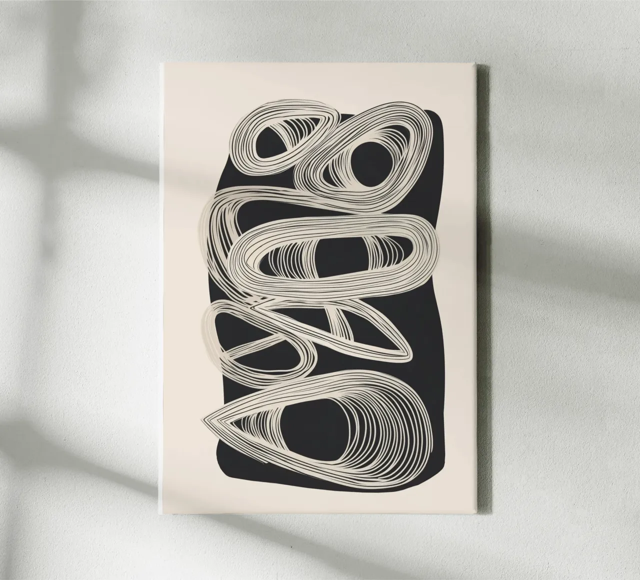 Continuous Flow - Monochrome Abstract Design canvas by Flow Line