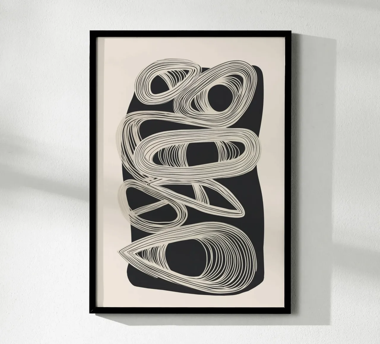 Continuous Flow - Monochrome Abstract Design carta hahnemühle da Flow Line