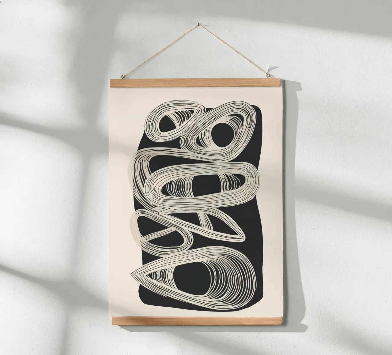 Continuous Flow - Monochrome Abstract Design carta hahnemühle da Flow Line