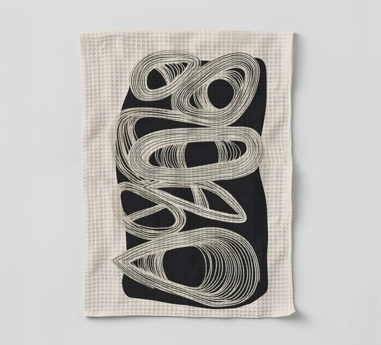 Continuous Flow - Monochrome Abstract Design canovaccio da cucina da Flow Line