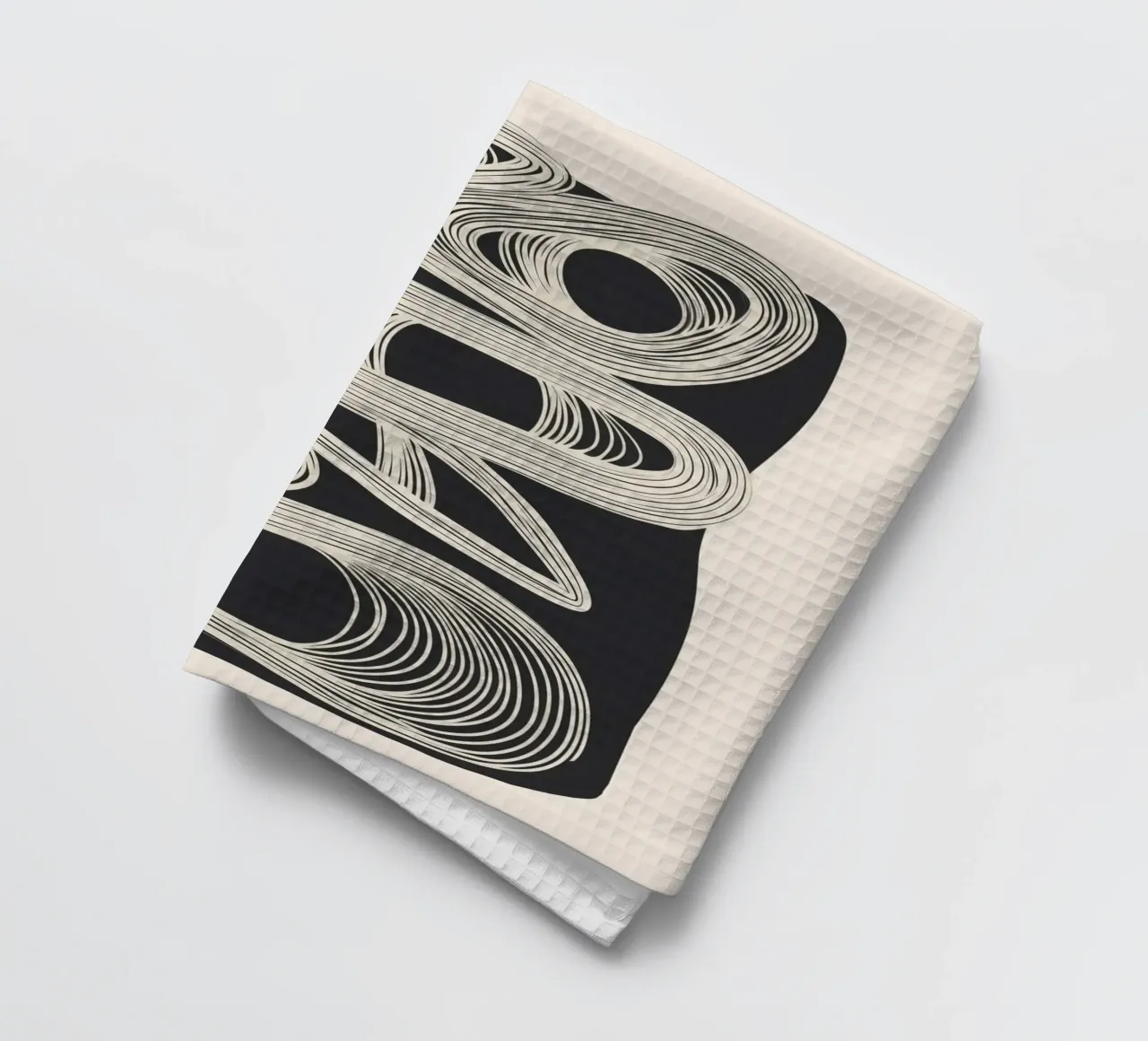 Continuous Flow - Monochrome Abstract Design canovaccio da cucina da Flow Line