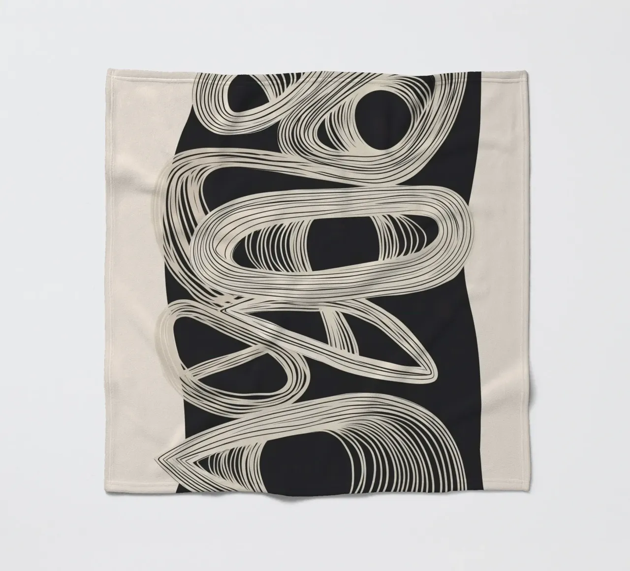 Continuous Flow - Monochrome Abstract Design coperta in pile da Flow Line