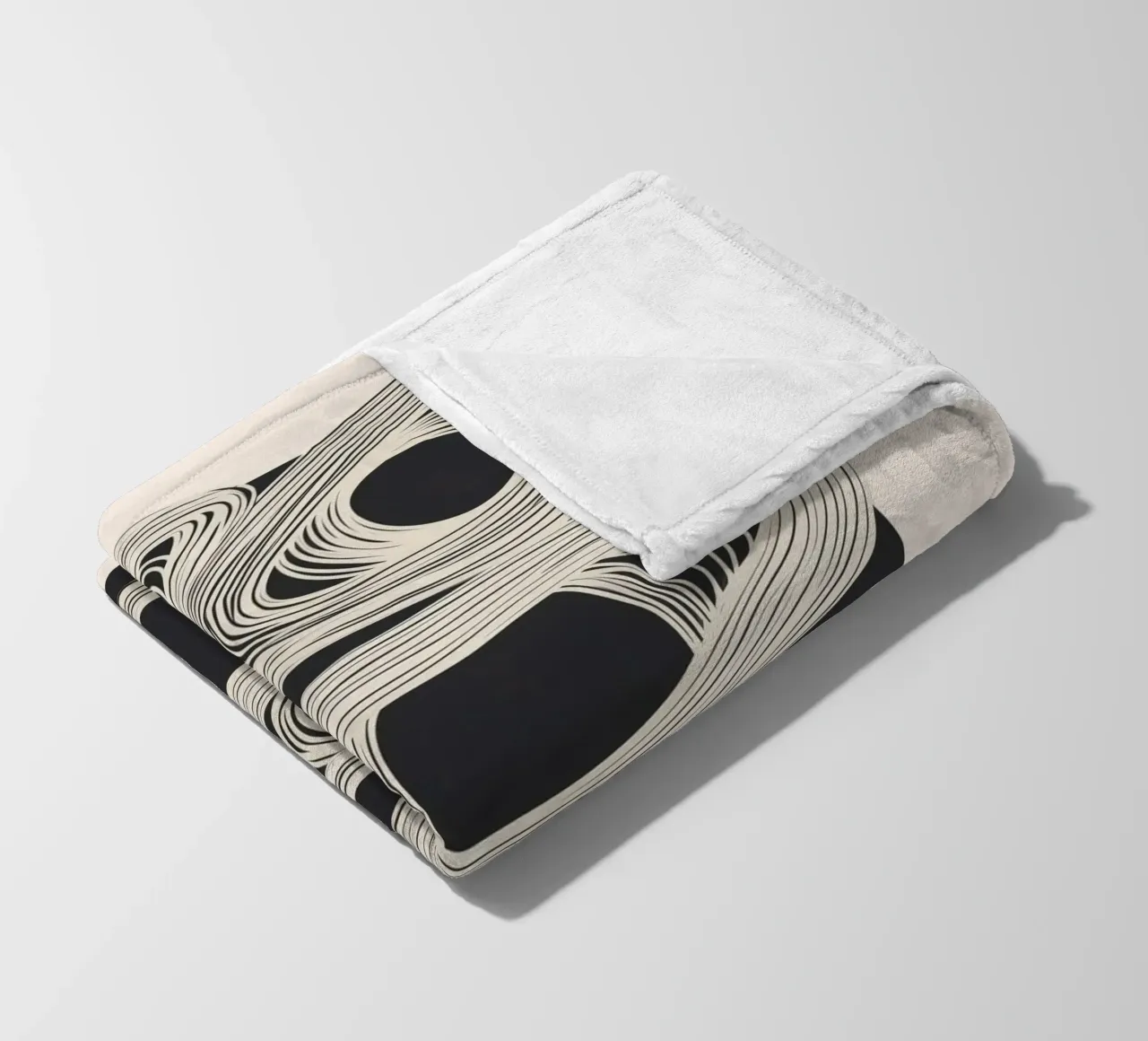 Continuous Flow - Monochrome Abstract Design coperta in pile da Flow Line