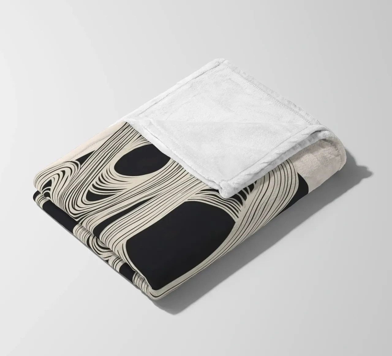 Continuous Flow - Monochrome Abstract Design coperta in pile da Flow Line