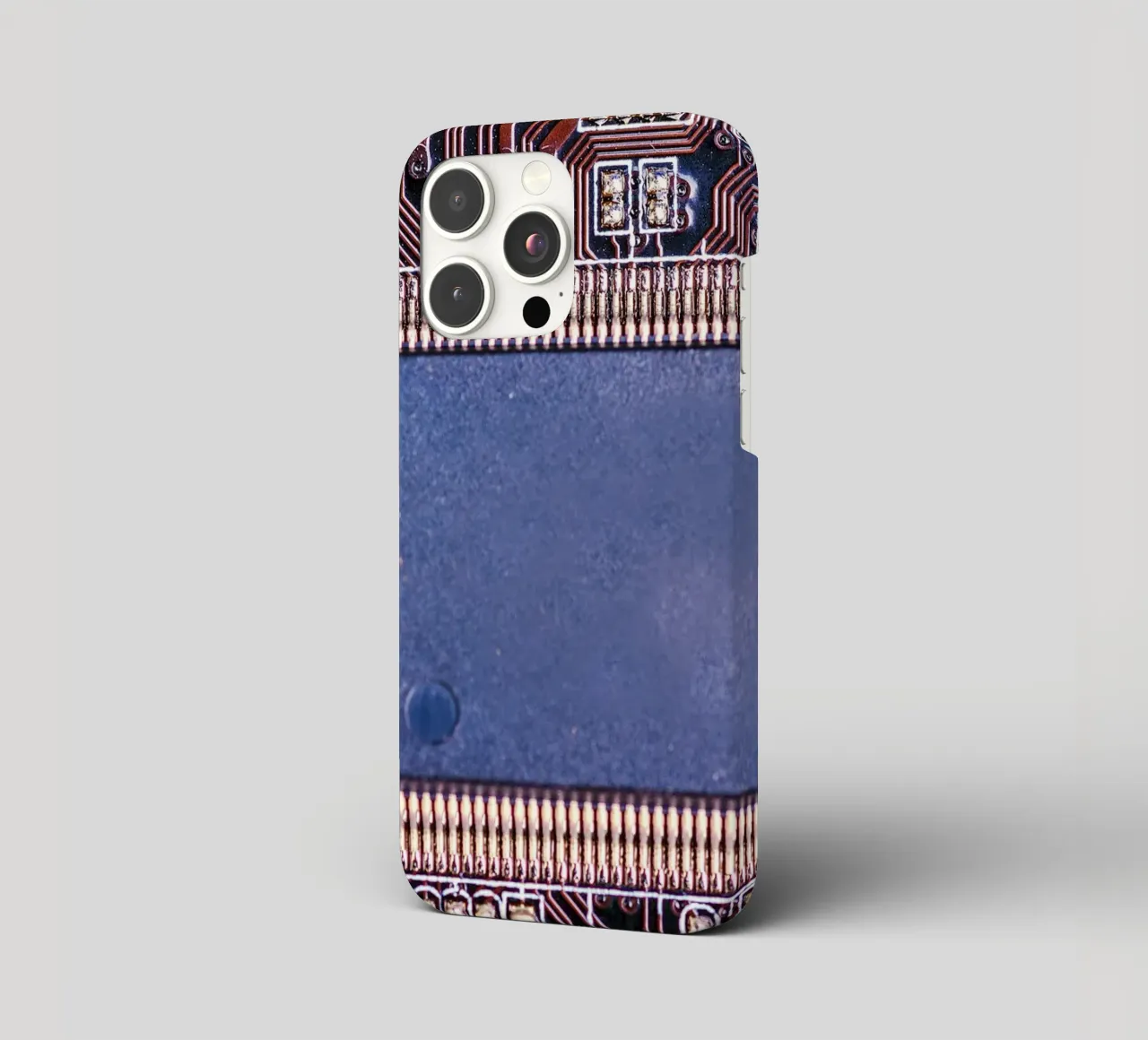 Microprocessor on printed circuit board in detail iphone case by Bilderwelt - Kunst für die Wand