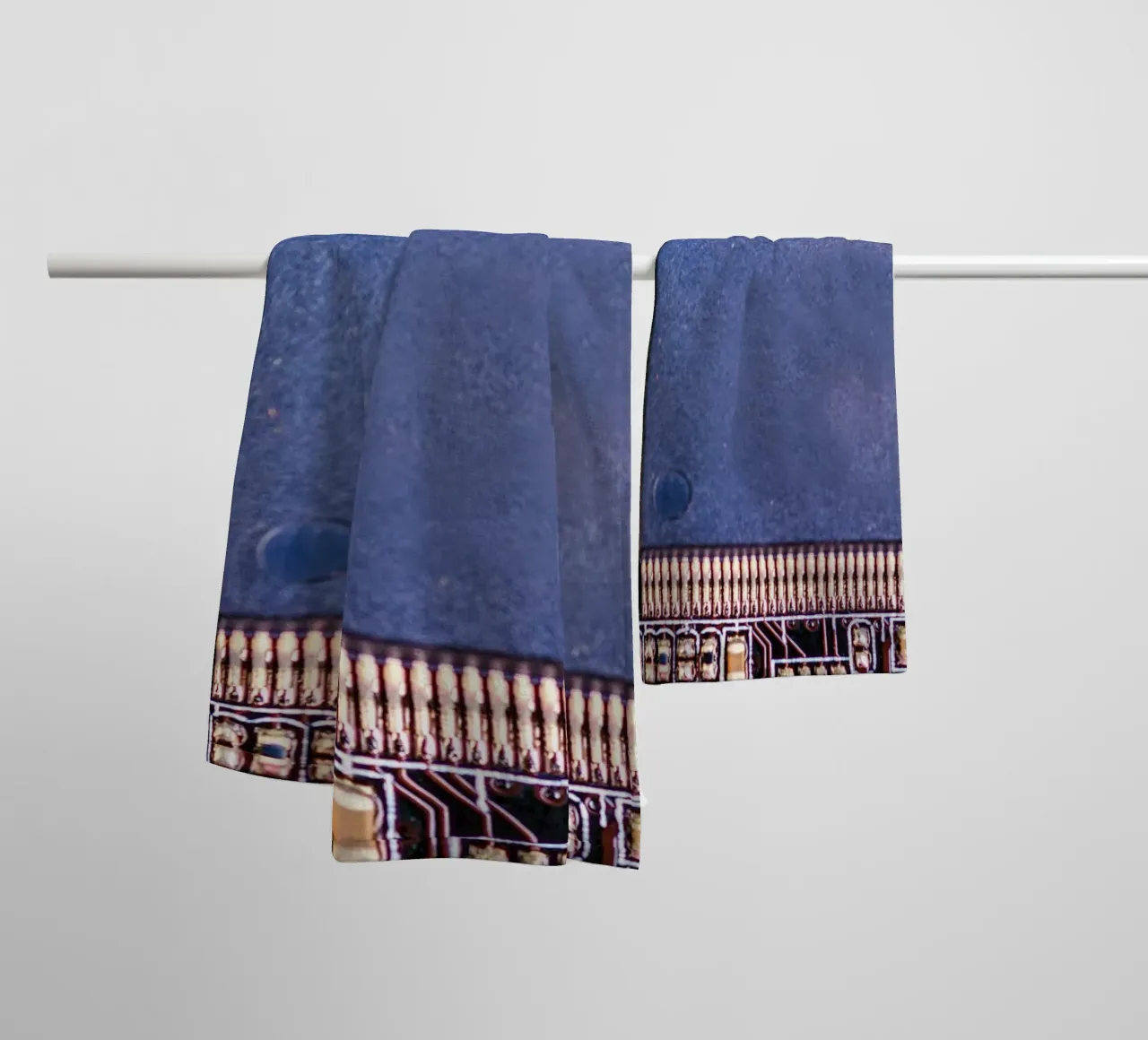 Microprocessor on printed circuit board in detail towel by Bilderwelt - Kunst für die Wand