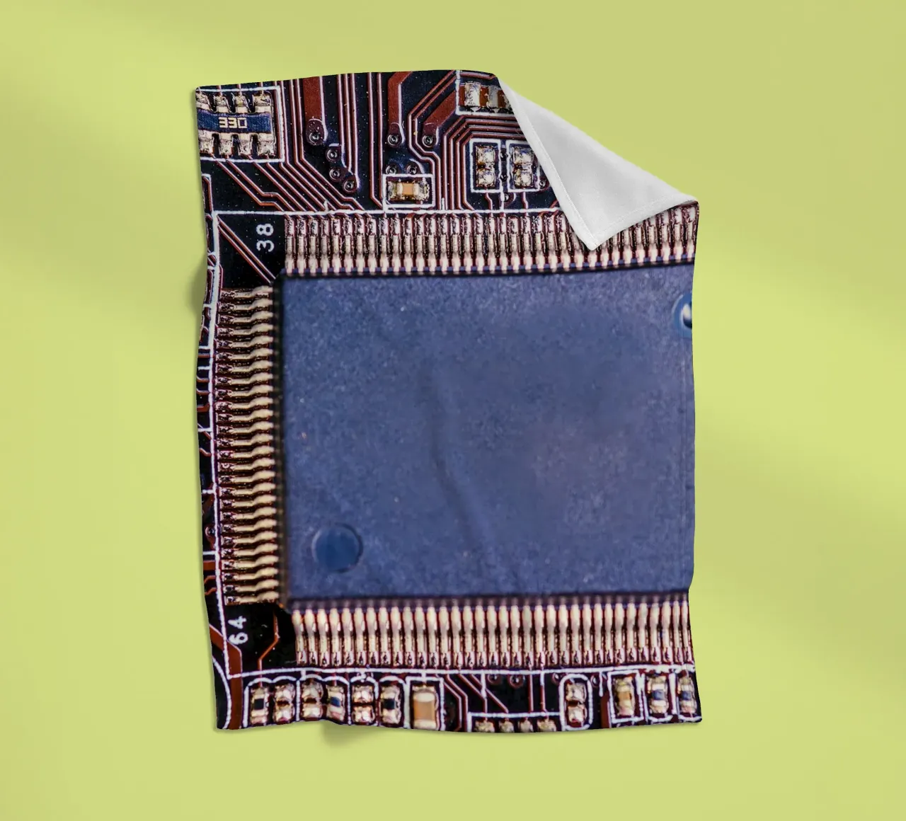 Microprocessore su circuito stampato in dettaglio coperta in pile da Bilderwelt - Kunst für die Wand