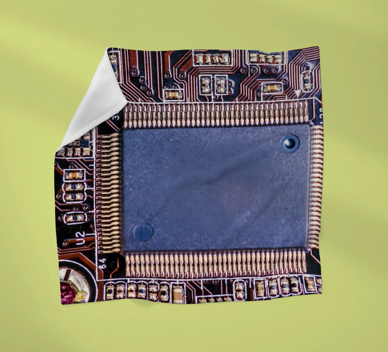 Microprocessore su circuito stampato in dettaglio coperta in pile da Bilderwelt - Kunst für die Wand