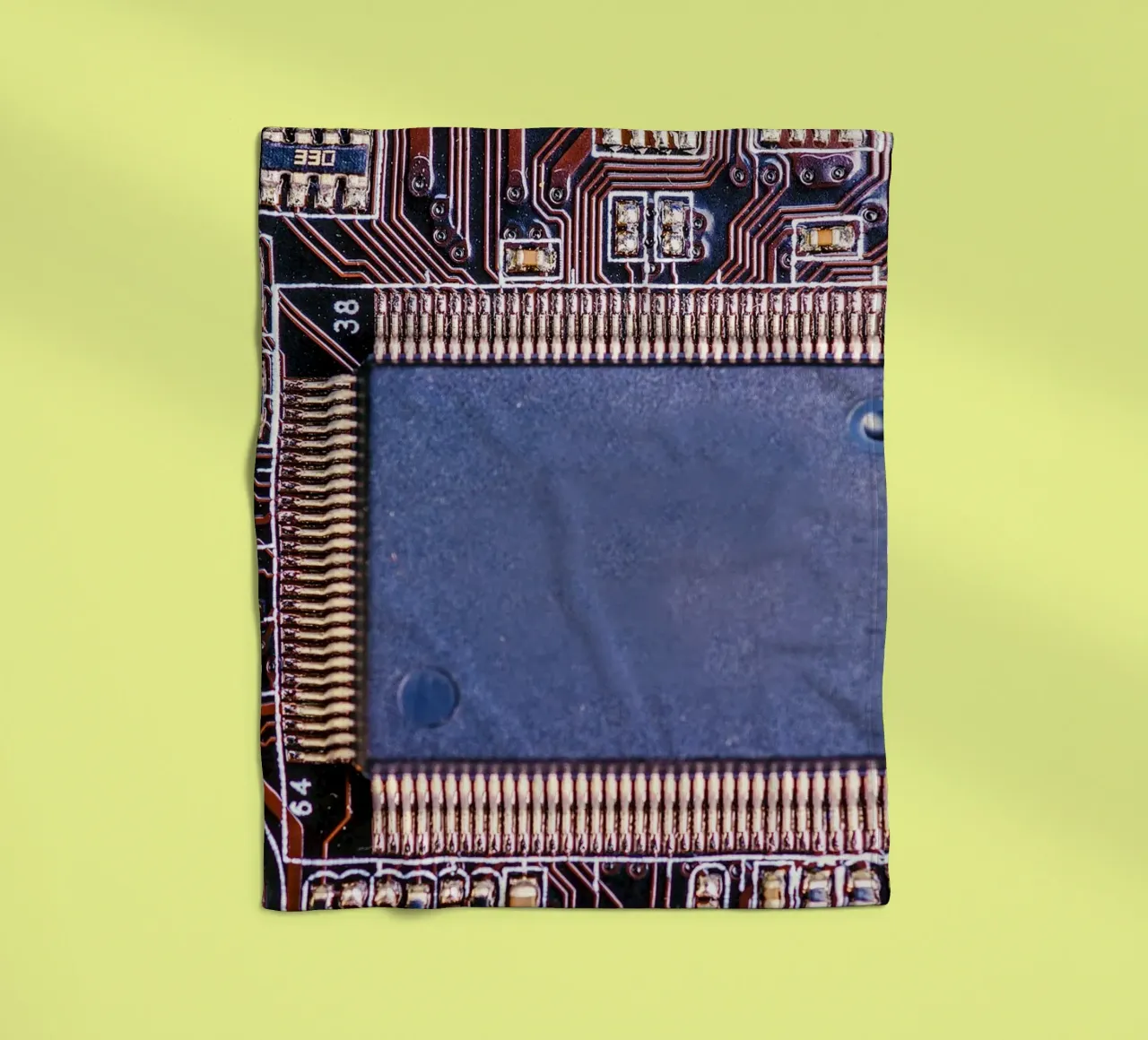 Microprocessore su circuito stampato in dettaglio coperta in pile da Bilderwelt - Kunst für die Wand