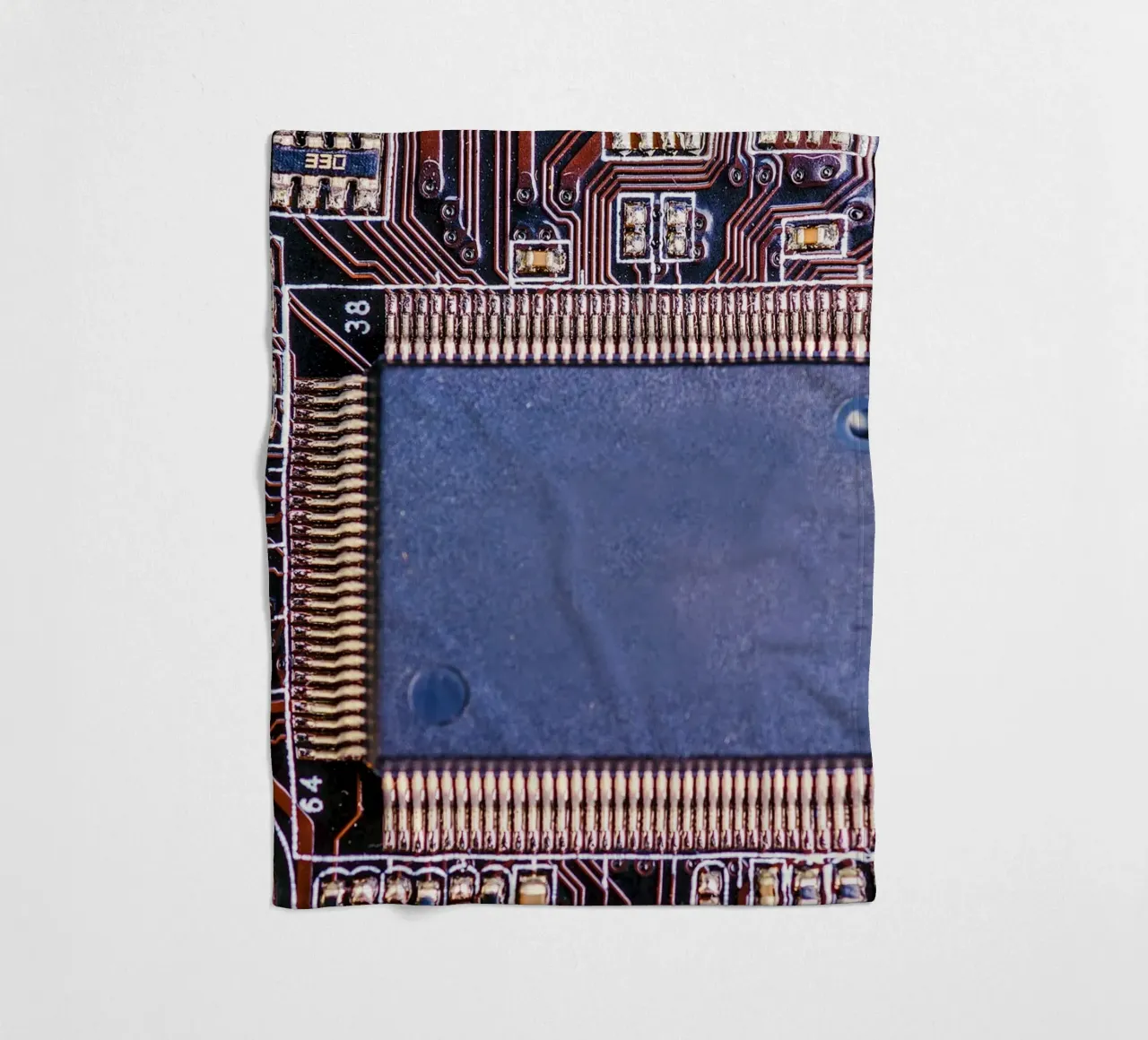 Microprocessore su circuito stampato in dettaglio coperta in pile da Bilderwelt - Kunst für die Wand