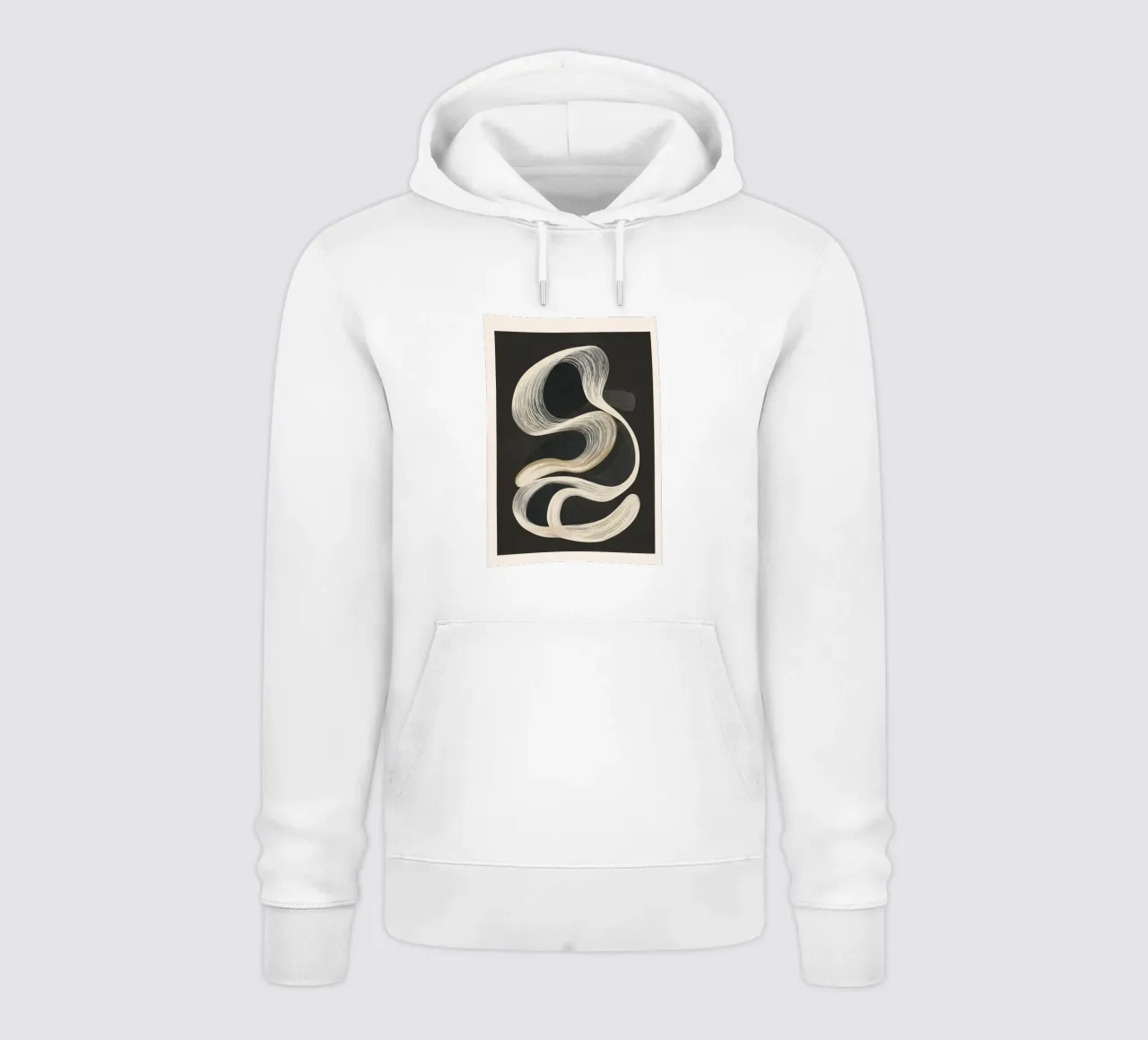 Monochrome Flow - Abstract Line Movement felpa con cappuccio da Flow Line