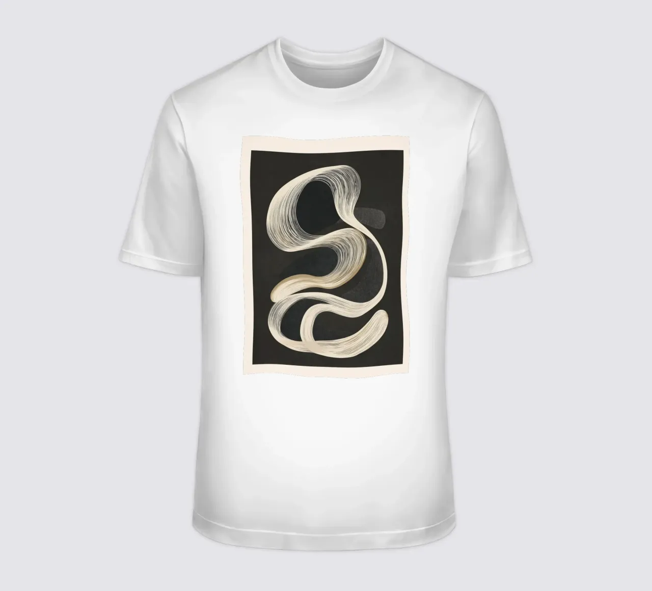 Monochrome Flow - Abstract Line Movement t-shirt da Flow Line