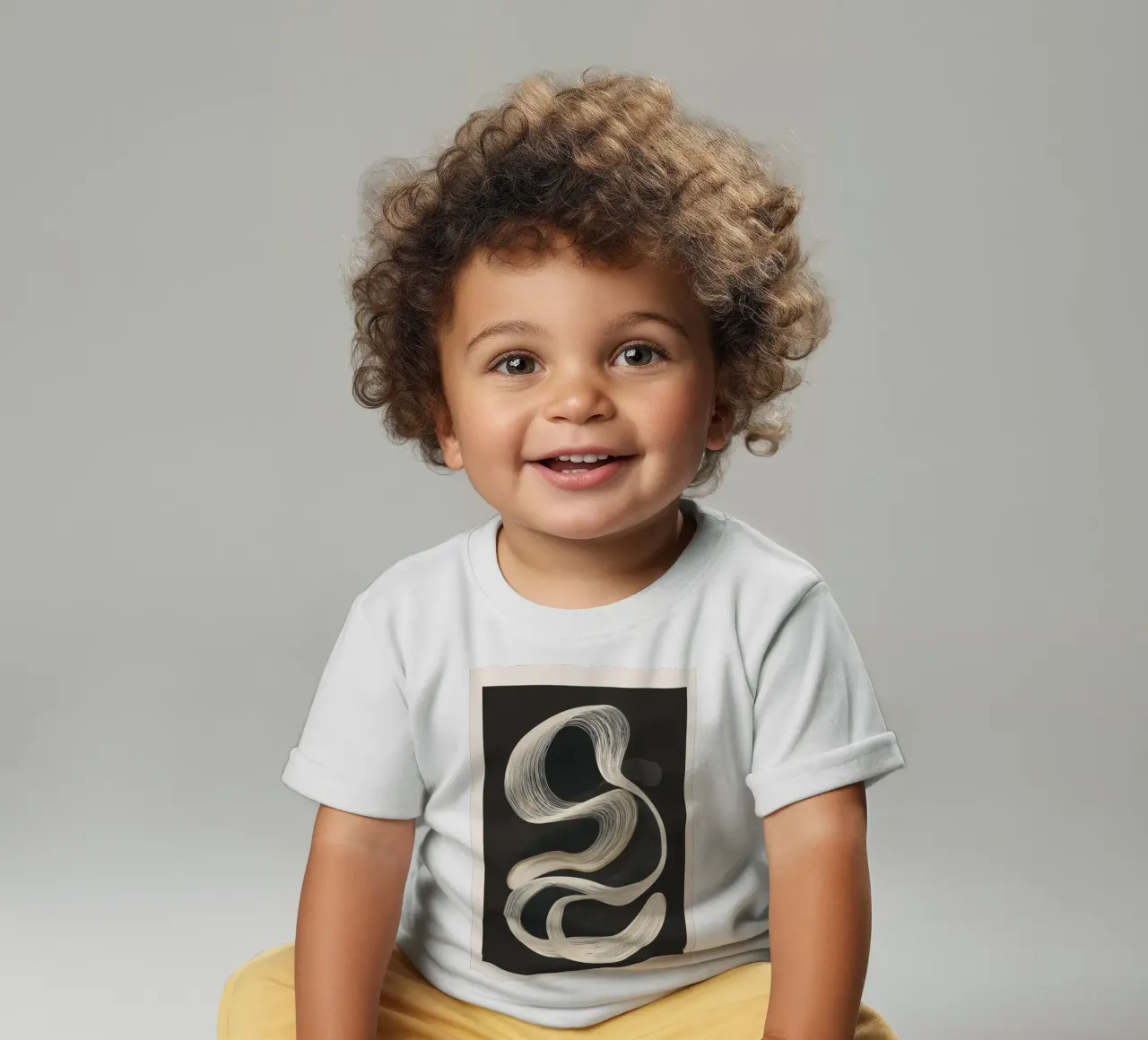 Monochrome Flow - Abstract Line Movement maglietta neonato da Flow Line