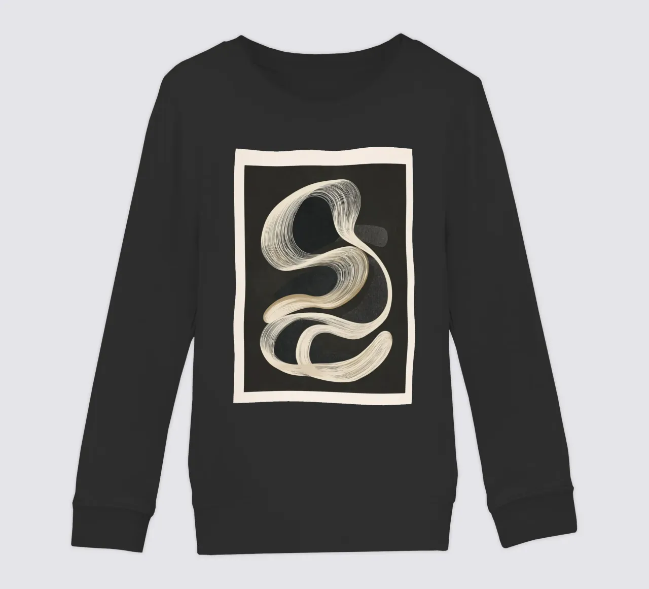 Monochrome Flow - Abstract Line Movement felpa bambino da Flow Line