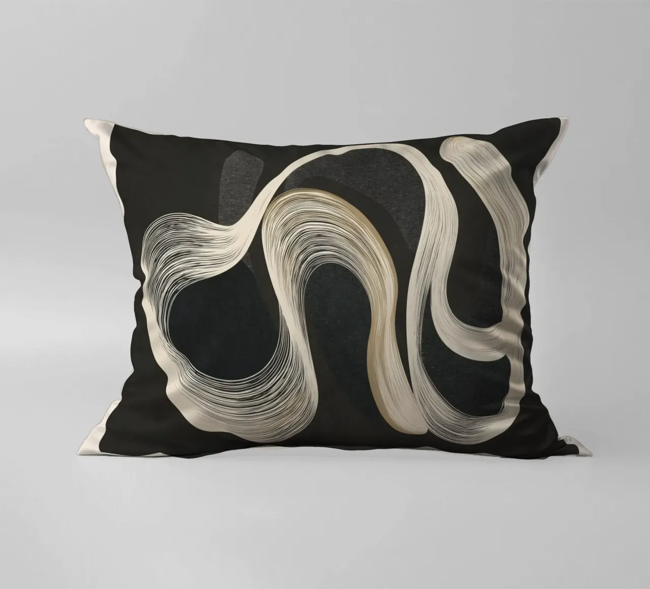 Monochrome Flow - Abstract Line Movement cuscino da Flow Line
