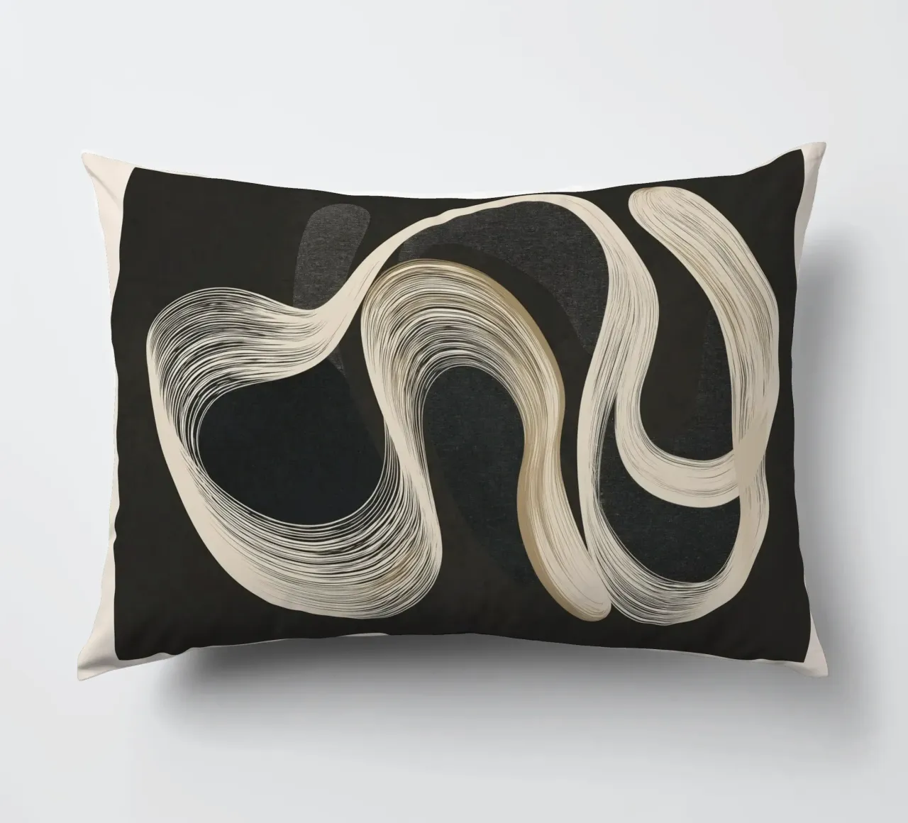 Monochrome Flow - Abstract Line Movement cuscino da Flow Line