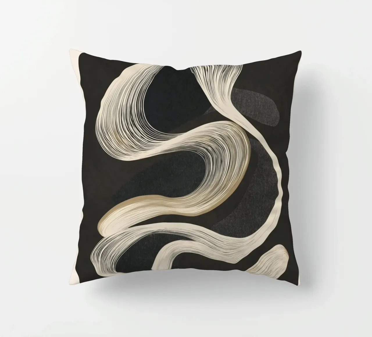 Monochrome Flow - Abstract Line Movement cuscino da Flow Line