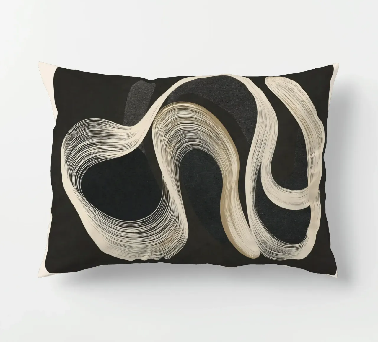 Monochrome Flow - Abstract Line Movement cuscino da Flow Line