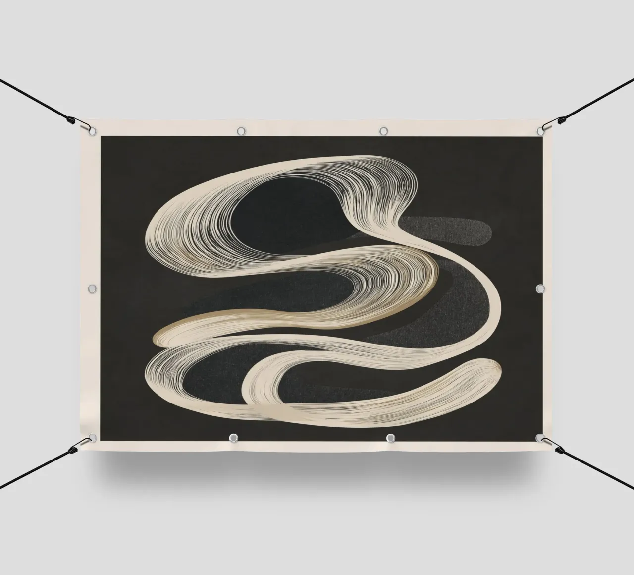 Monochrome Flow - Abstract Line Movement telo in pvc da Flow Line