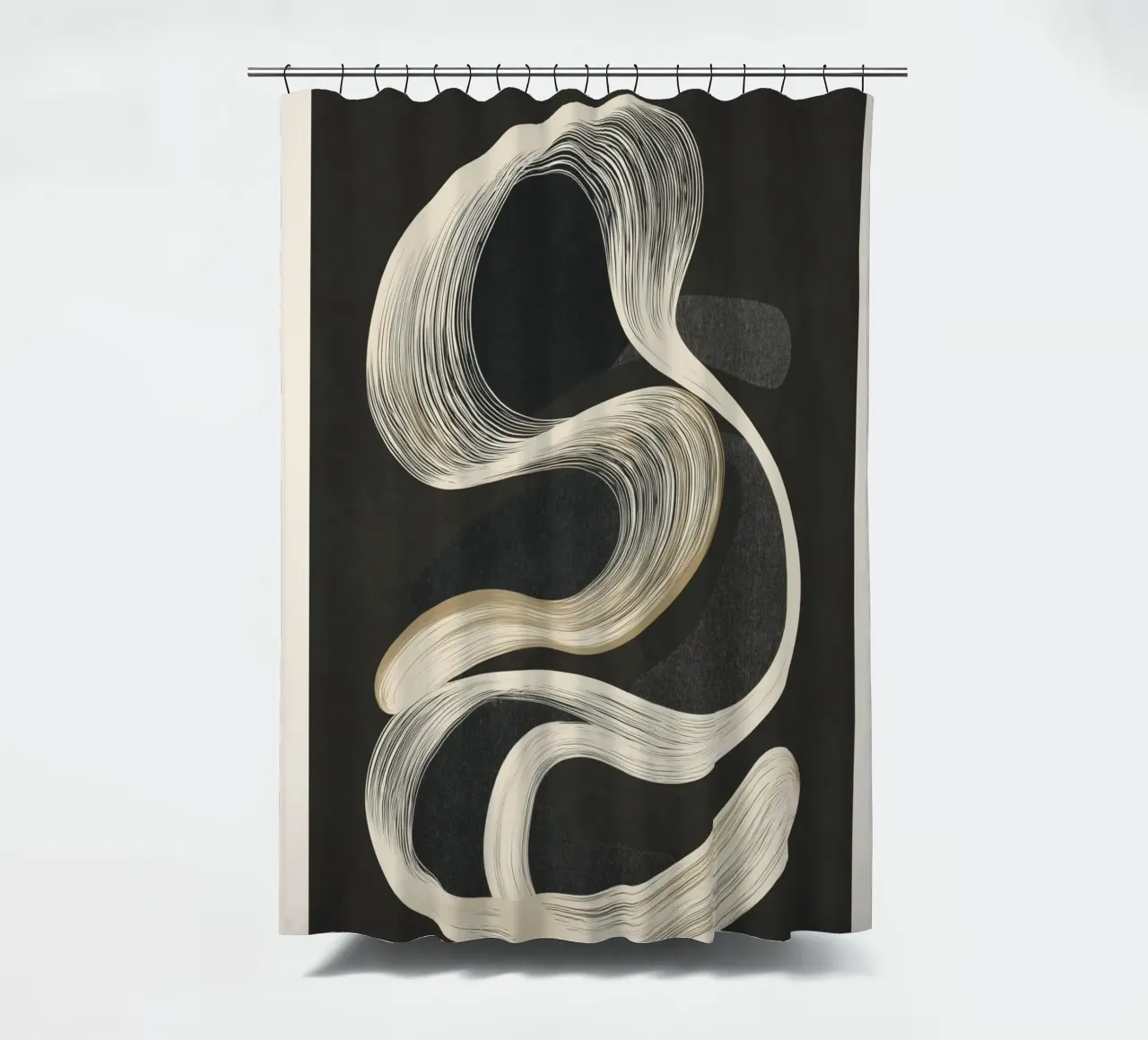 Monochrome Flow - Abstract Line Movement tenda da doccia da Flow Line