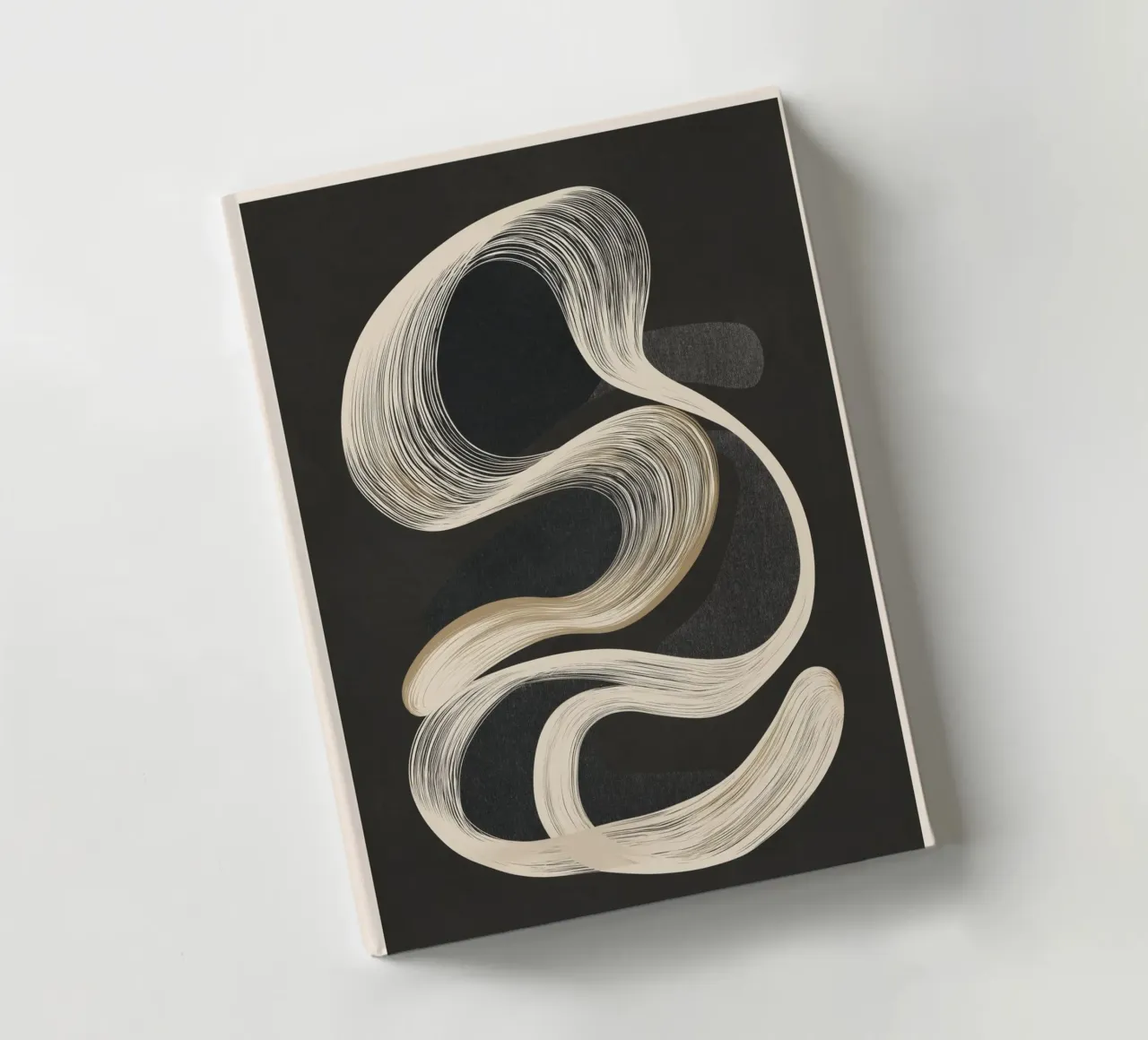 Monochrome Flow - Abstract Line Movement notebook by Flow Line