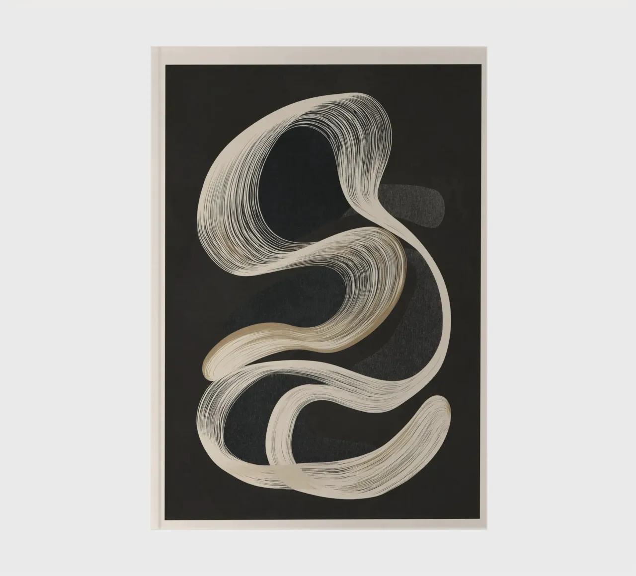 Monochrome Flow - Abstract Line Movement notebook by Flow Line