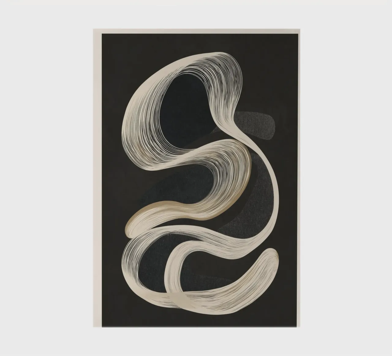 Monochrome Flow - Abstract Line Movement notebook by Flow Line