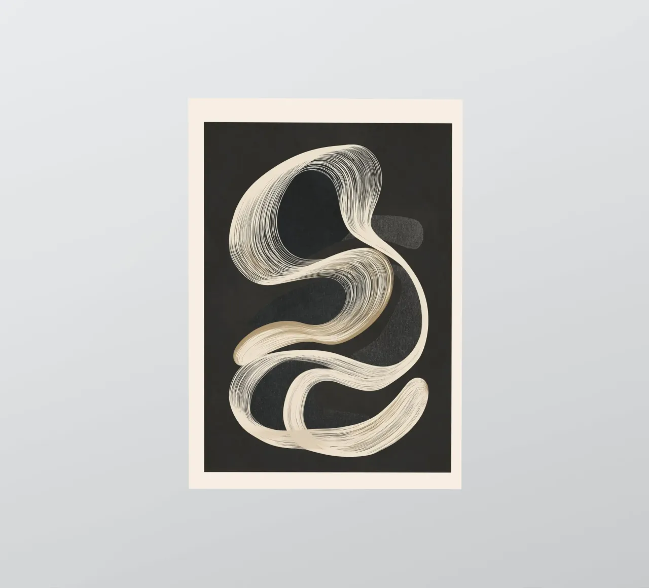 Monochrome Flow - Abstract Line Movement adesivo da Flow Line