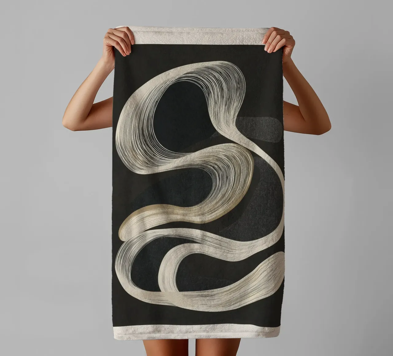 Monochrome Flow - Abstract Line Movement asciugamano da bagno da Flow Line