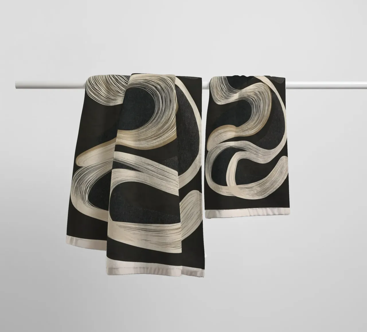 Monochrome Flow - Abstract Line Movement asciugamano da bagno da Flow Line