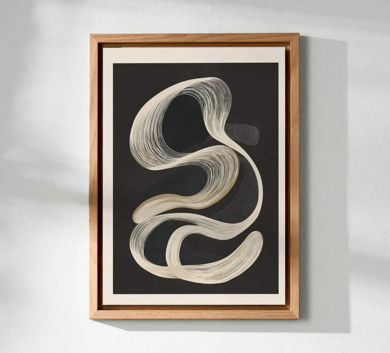 Monochrome Flow - Abstract Line Movement alluminio dibond da Flow Line