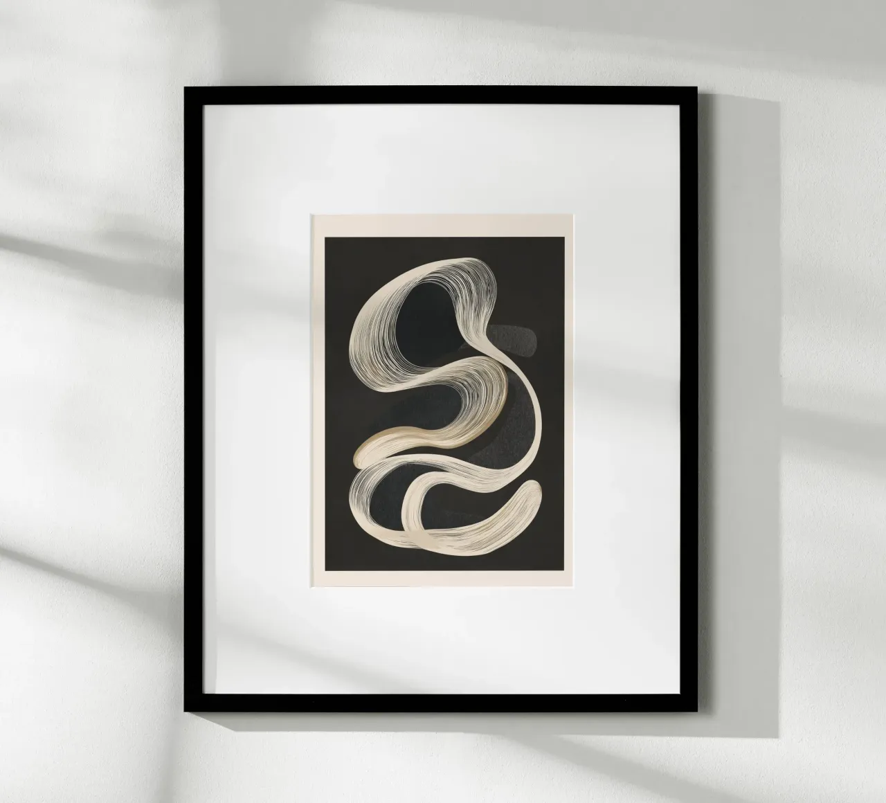 Monochrome Flow - Abstract Line Movement carta hahnemühle da Flow Line