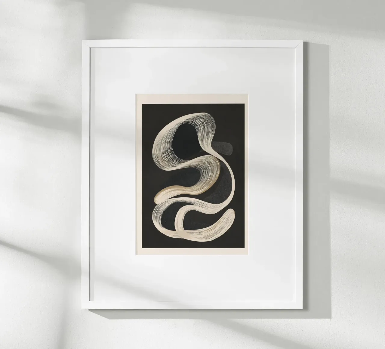 Monochrome Flow - Abstract Line Movement carta hahnemühle da Flow Line