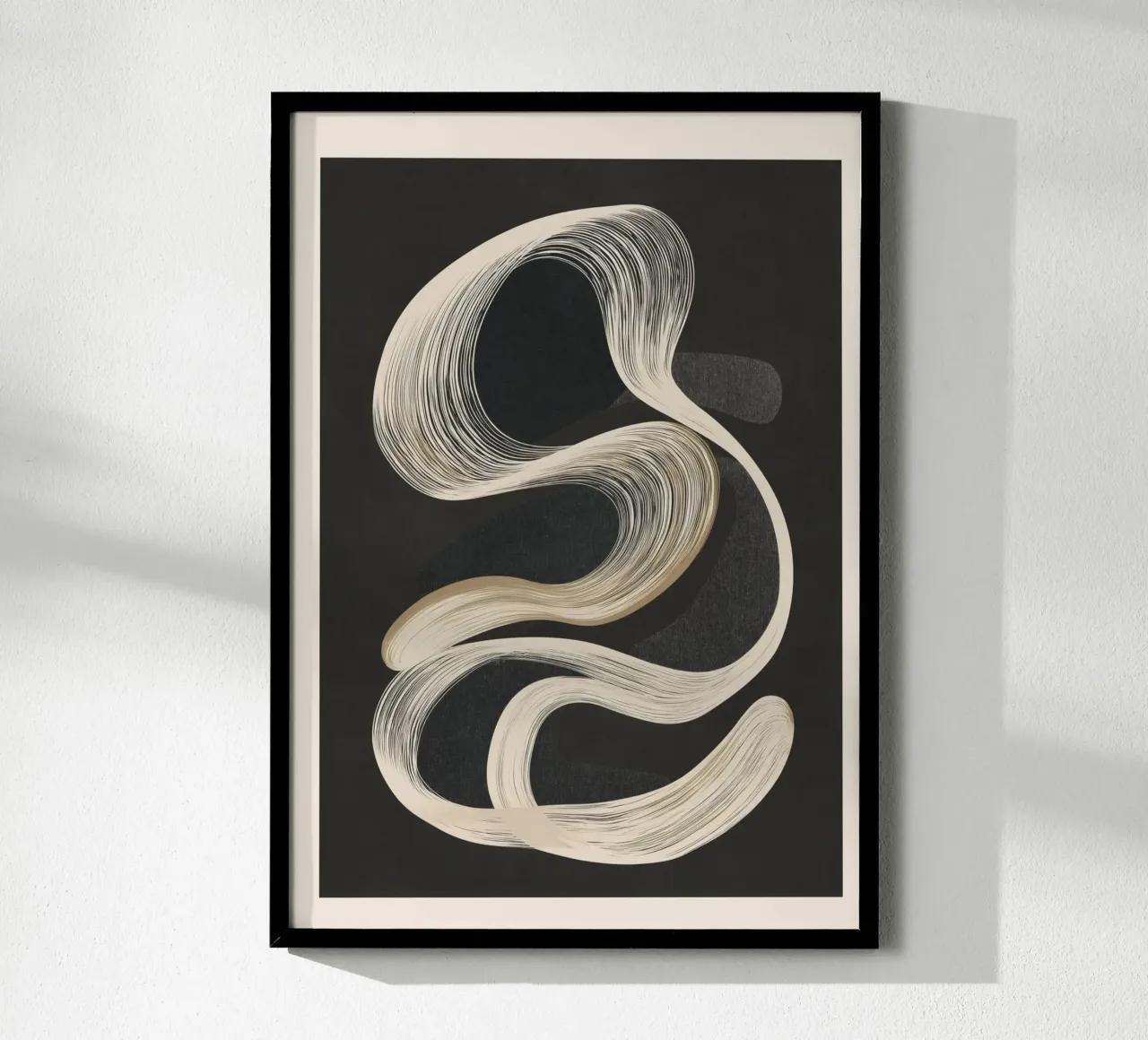Monochrome Flow - Abstract Line Movement carta hahnemühle da Flow Line