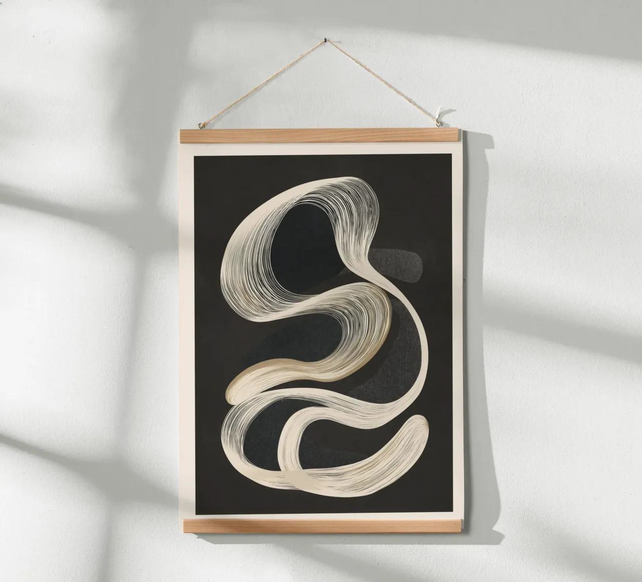 Monochrome Flow - Abstract Line Movement carta hahnemühle da Flow Line