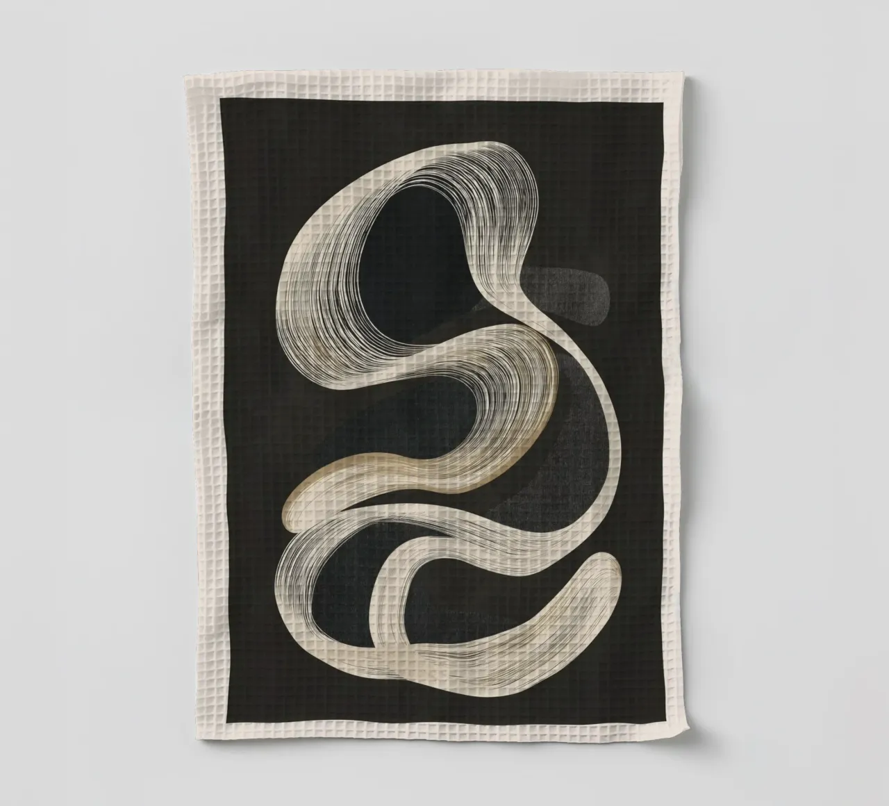 Monochrome Flow - Abstract Line Movement canovaccio da cucina da Flow Line