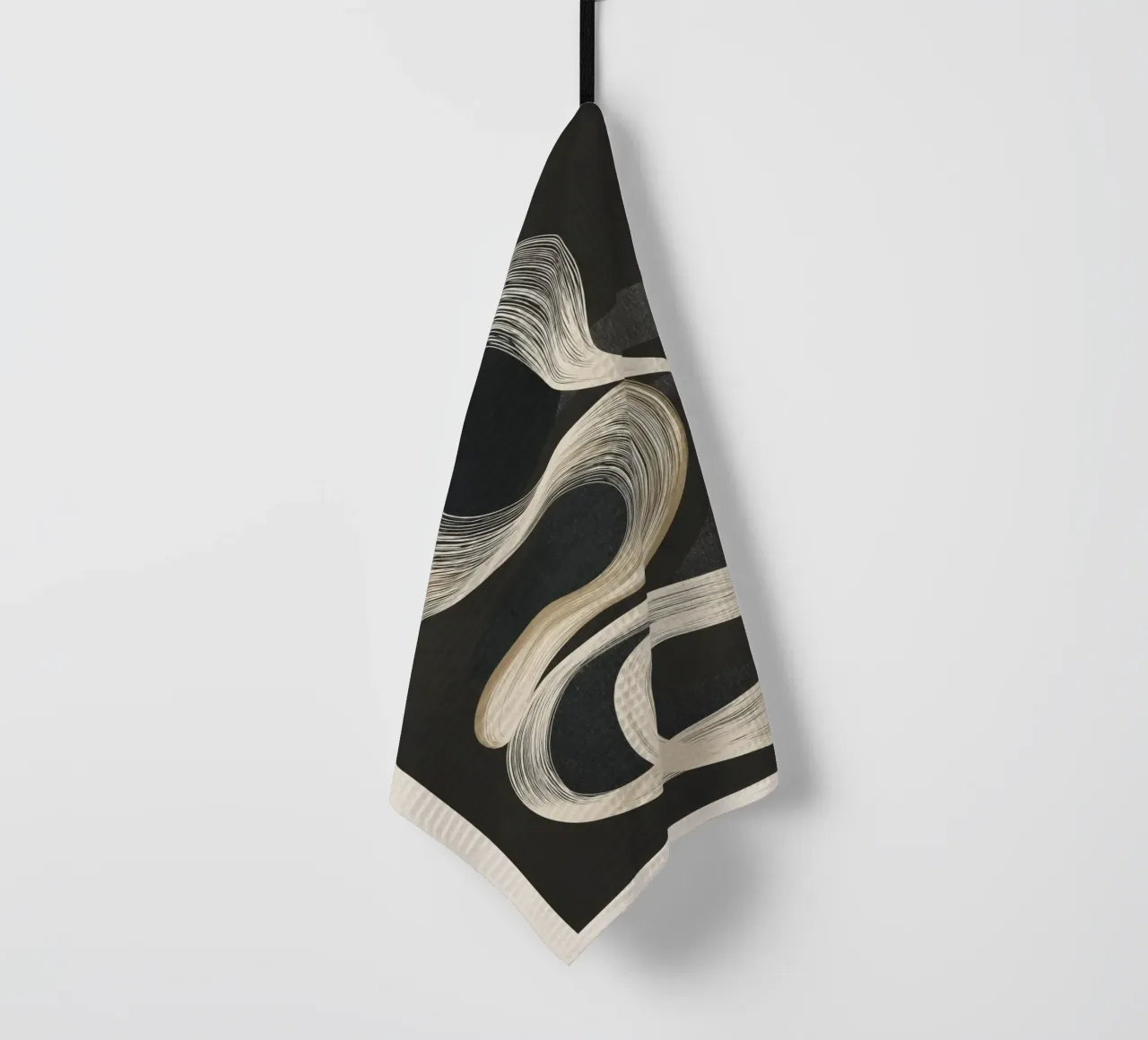 Monochrome Flow - Abstract Line Movement canovaccio da cucina da Flow Line