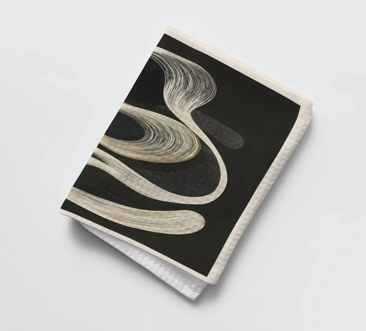 Monochrome Flow - Abstract Line Movement canovaccio da cucina da Flow Line