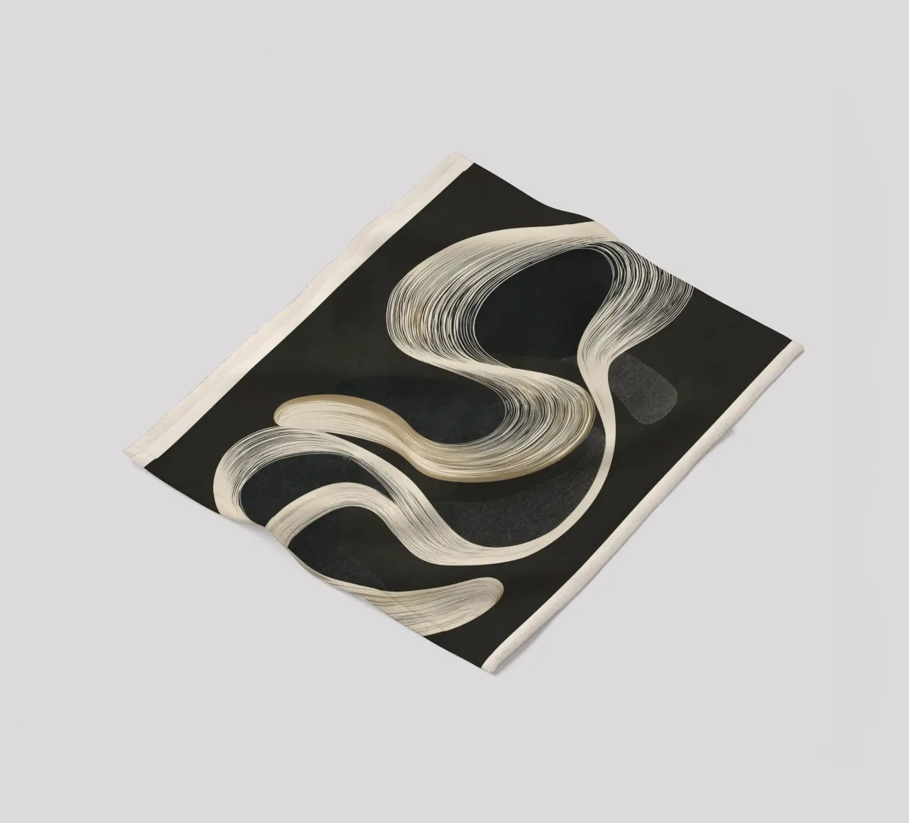 Monochrome Flow - Abstract Line Movement coperta in pile da Flow Line