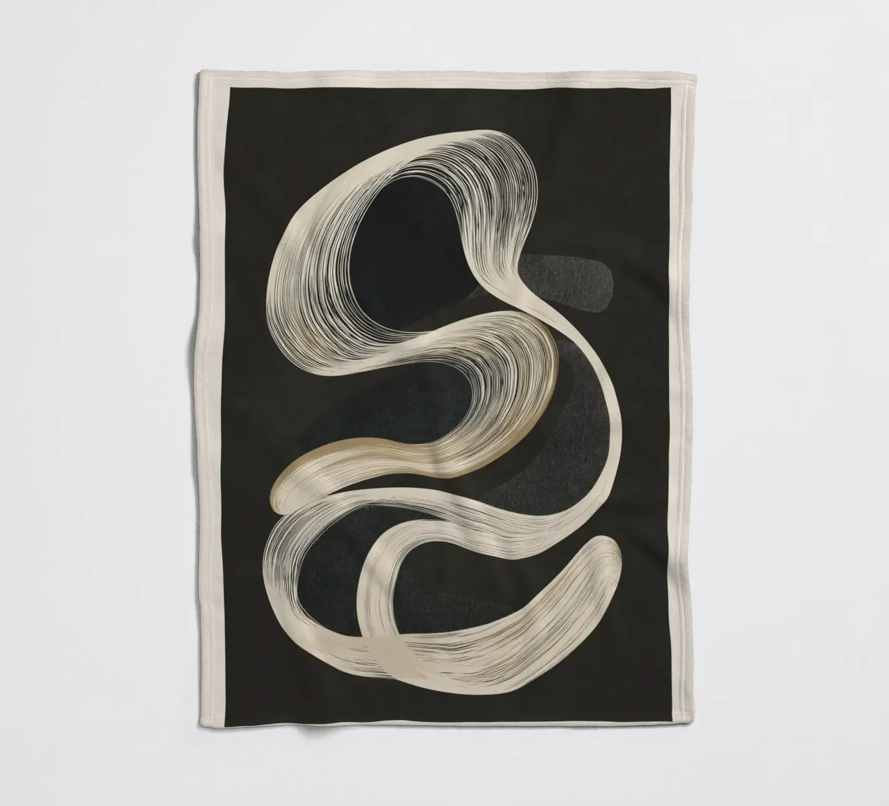 Monochrome Flow - Abstract Line Movement coperta in pile da Flow Line