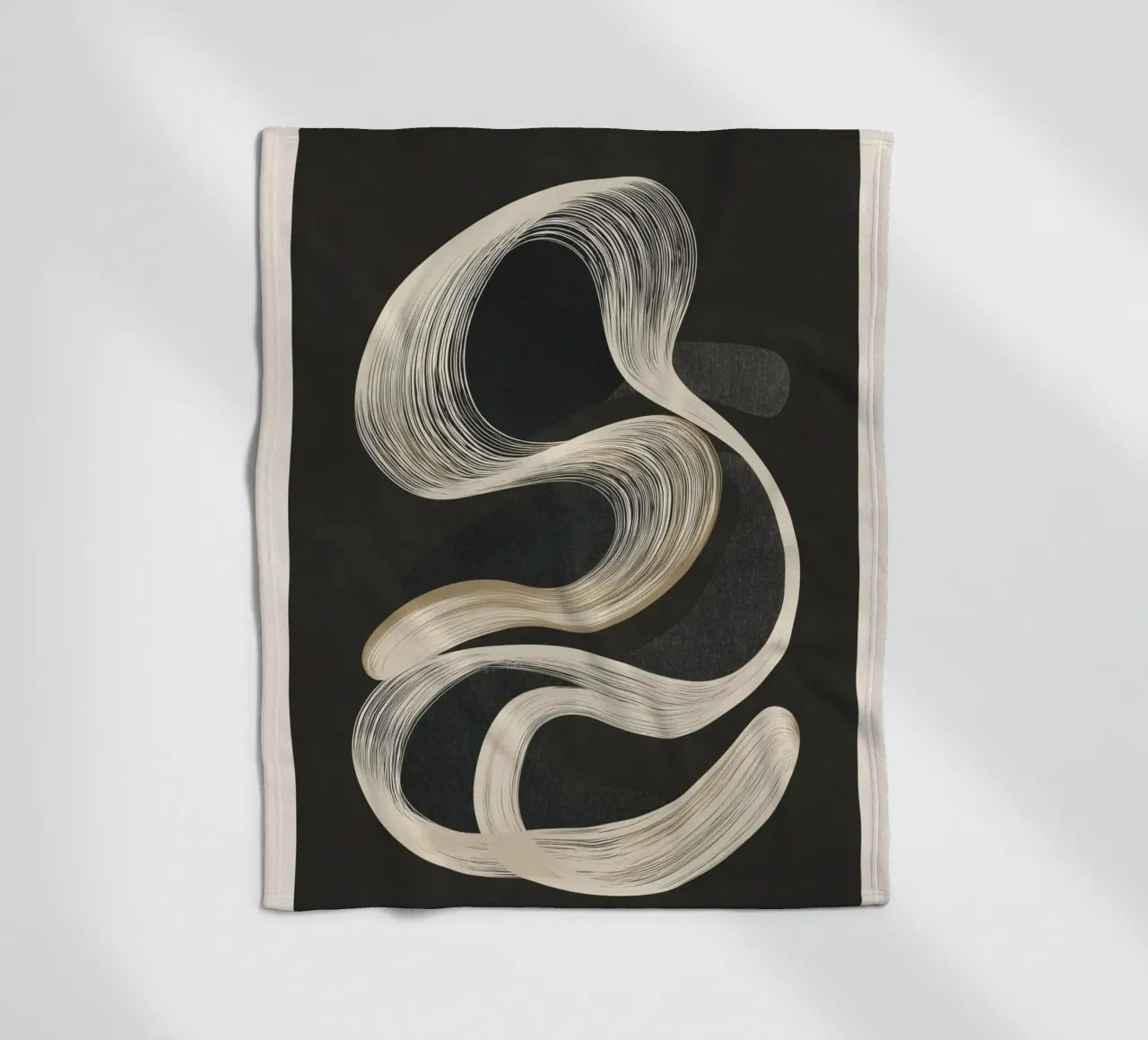 Monochrome Flow - Abstract Line Movement coperta in pile da Flow Line