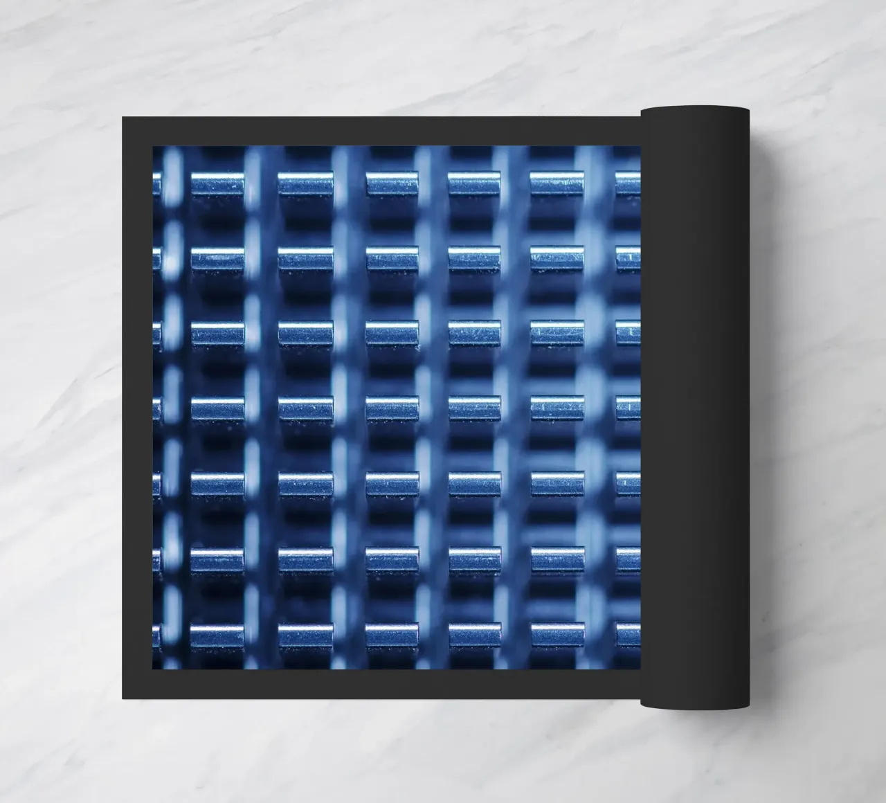 Structure métallique avec ailettes de refroidissement - vue macro paillasson de Bilderwelt - Kunst für die Wand