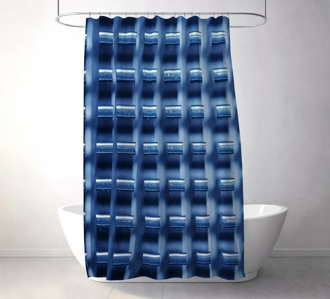 Structure métallique avec ailettes de refroidissement - vue macro rideau de douche de Bilderwelt - Kunst für die Wand