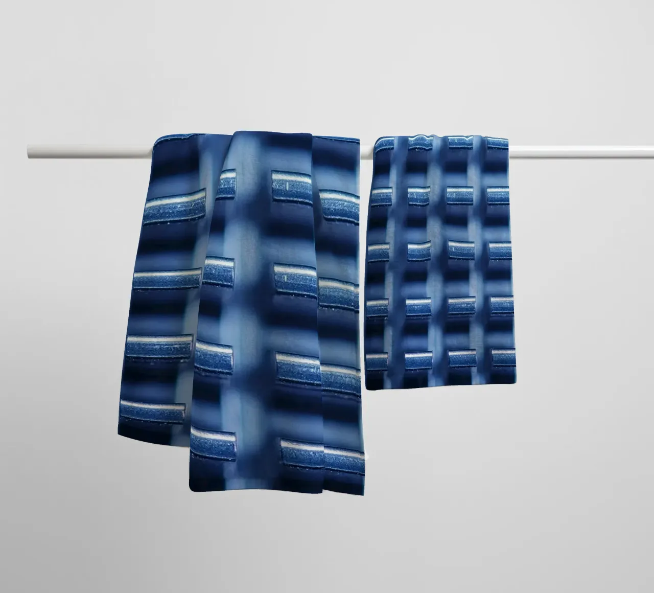 Structure métallique avec ailettes de refroidissement - vue macro serviette de bain de Bilderwelt - Kunst für die Wand