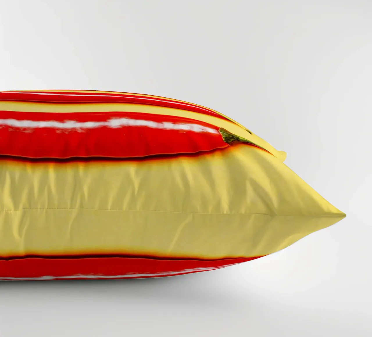 Red chilli peppers on a yellow surface decorative cushion by Bilderwelt - Kunst für die Wand