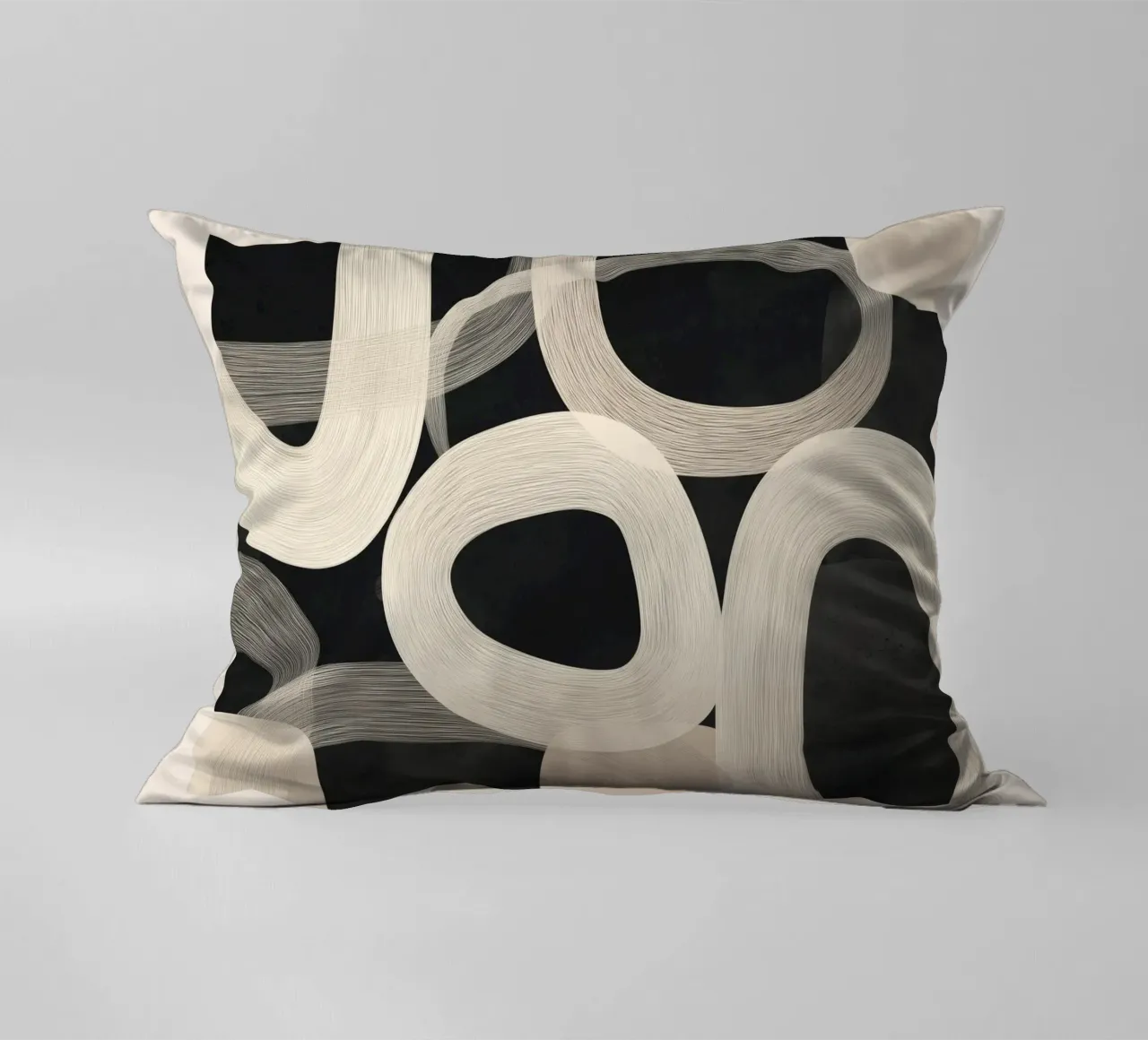Soft Forms - Abstract Minimalist Line Art cuscino da Flow Line