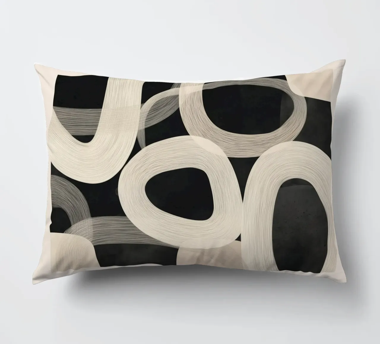 Soft Forms - Abstract Minimalist Line Art cuscino da Flow Line