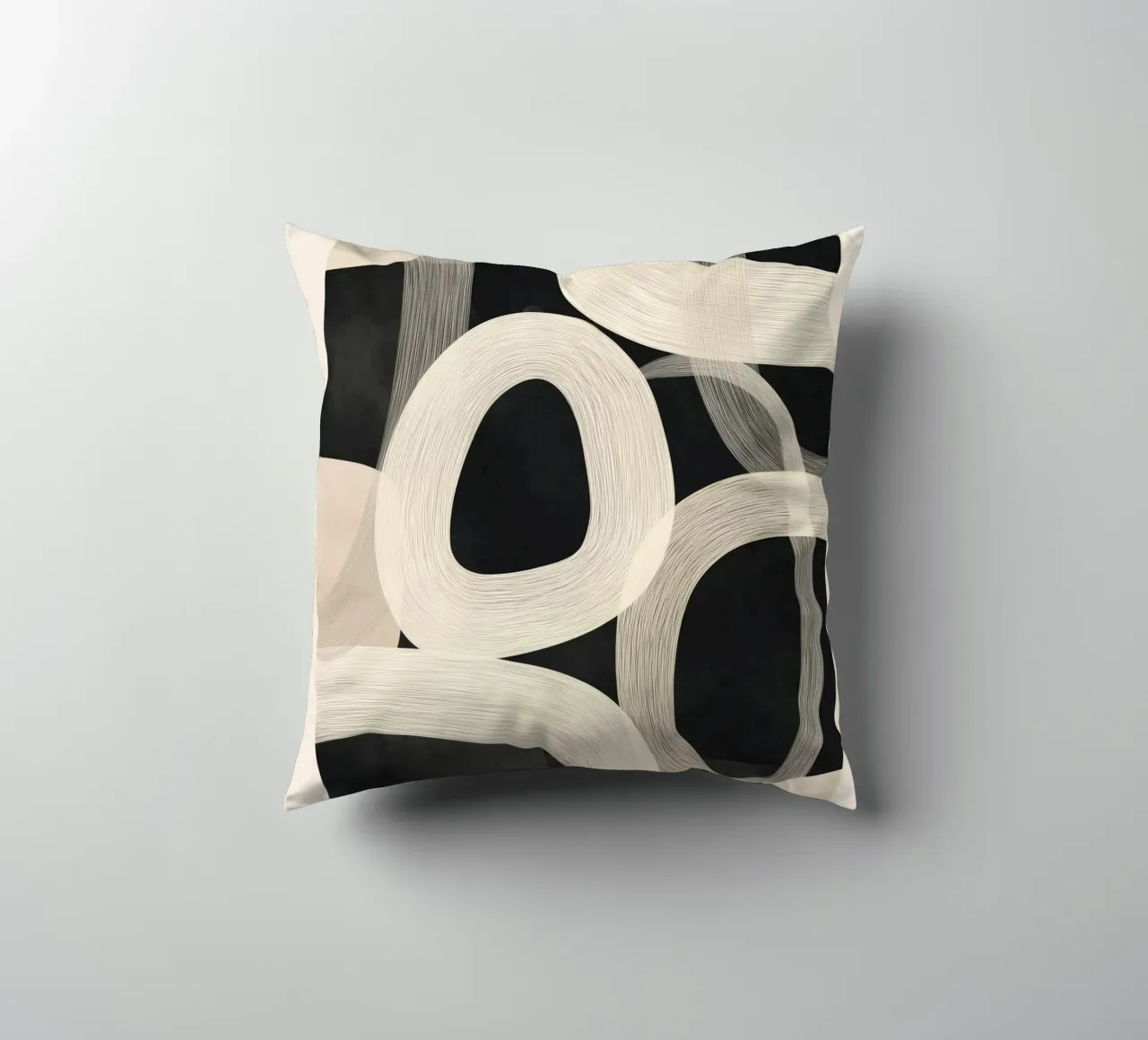 Soft Forms - Abstract Minimalist Line Art cuscino da Flow Line