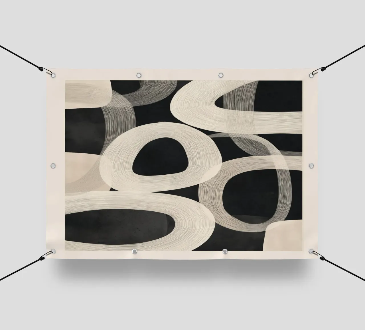 Soft Forms - Abstract Minimalist Line Art telo in pvc da Flow Line